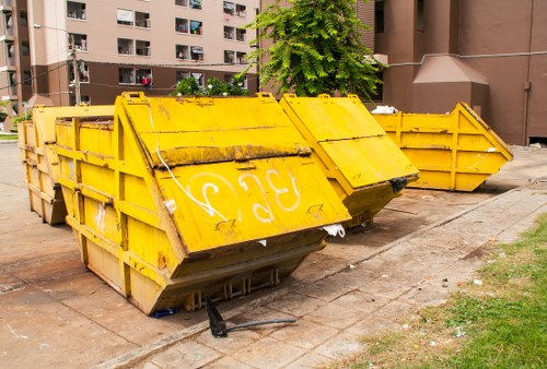Commercial skip placed outside a Walthamstow business premises