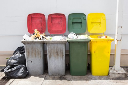 Skip being delivered to a terraced house in Walthamstow